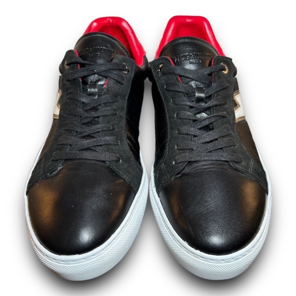 Zadig & Voltaire Red, Black and White Lightning Bolt Leather Sneakers Size 44 - Picture 4 of 15